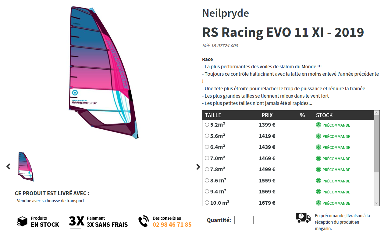 Neilpryde RS RACING EVO XI