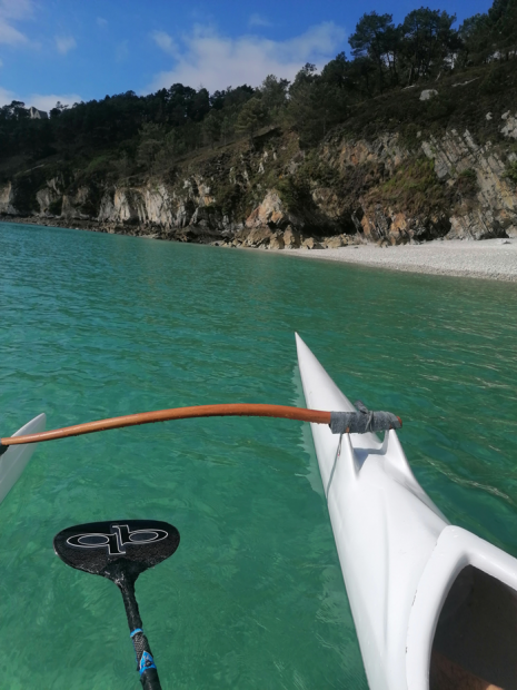 pagaie Outrigger Stingray 72 photo avec paysage